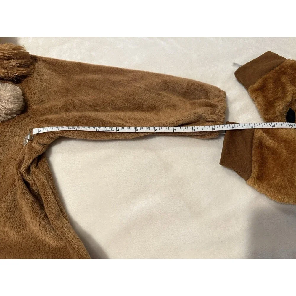 Just Pretend Kids Lion Costume Plush Jumpsuit Zipper Unisex Brown